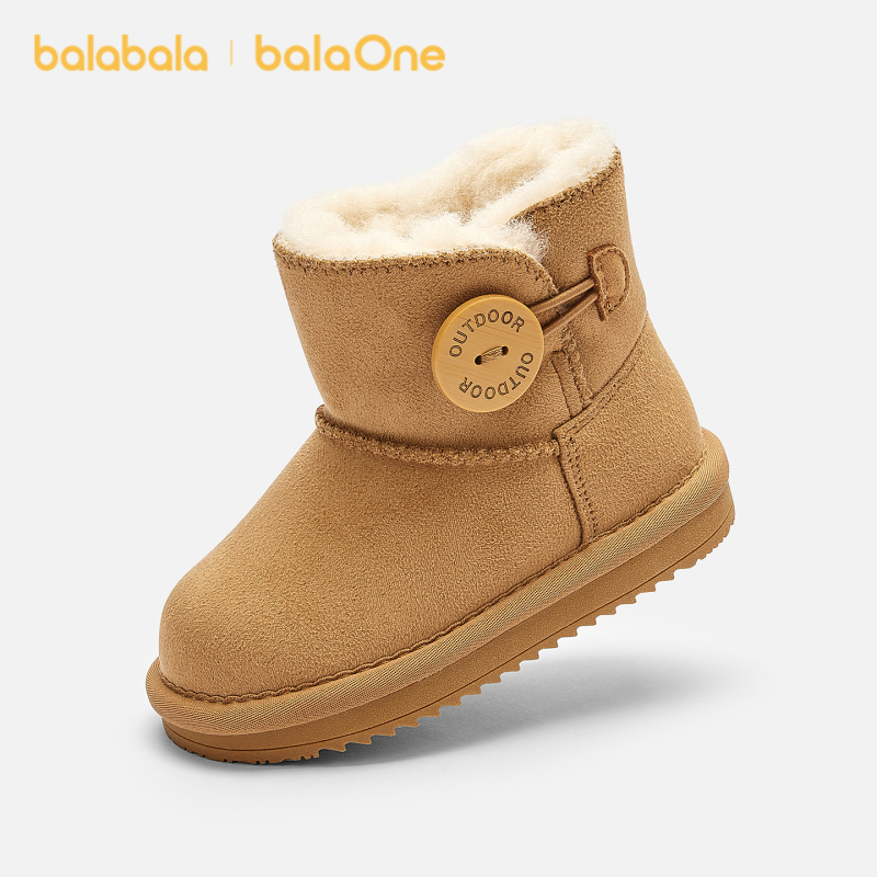 Babala Botine unisex pentru copii, din piele nubuc suede, talpă din cauciuc și plastic, pentru 1-6 ani, iarnă, stil zilnic, 2025