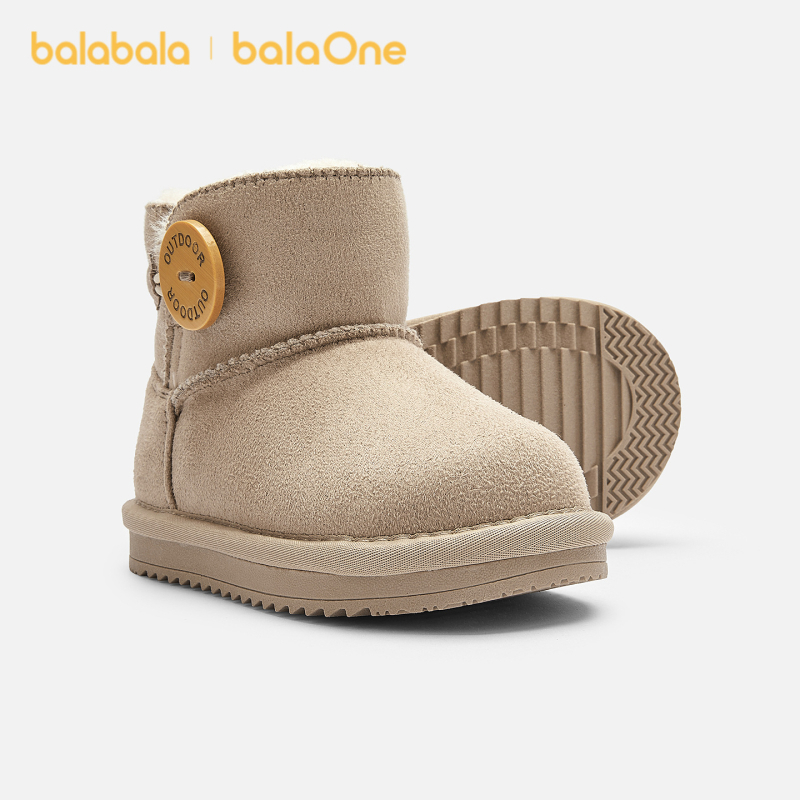 Babala Botine unisex pentru copii, din piele nubuc suede, talpă din cauciuc și plastic, pentru 1-6 ani, iarnă, stil zilnic, 2025