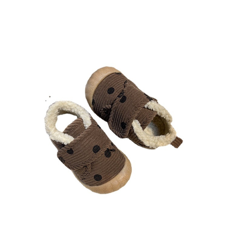 Pantofi de iarnă pentru copii 1–3 ani, unisex, cu Velcro, model cu buline