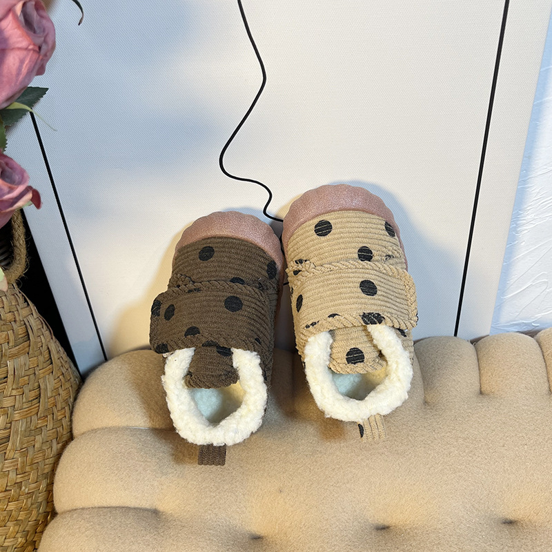 Pantofi de iarnă pentru copii 1–3 ani, unisex, cu Velcro, model cu buline
