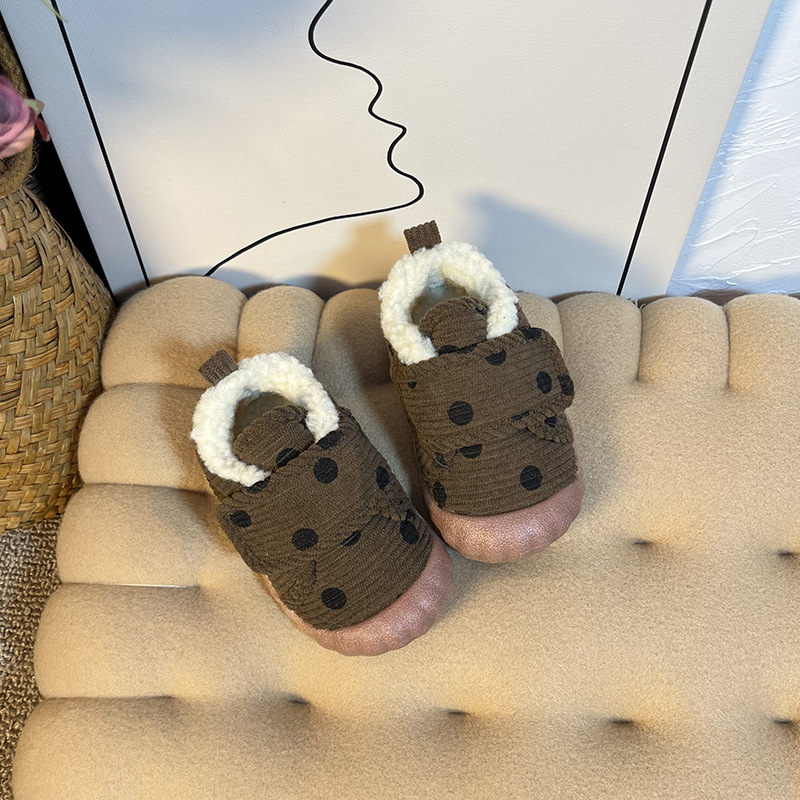 Pantofi de iarnă pentru copii 1–3 ani, unisex, cu Velcro, model cu buline