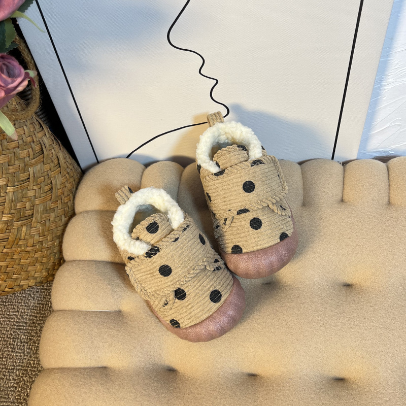 Pantofi de iarnă pentru copii 1–3 ani, unisex, cu Velcro, model cu buline