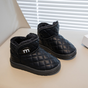 Uniszex gyerek téli bokacipő – szintetikus bőr, meleg bélés, csúszásmentes talp, vízálló, 1–12 éveseknek