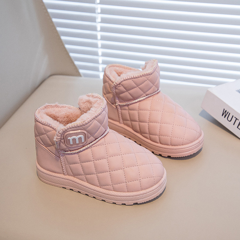 Uniszex gyerek téli bokacipő – szintetikus bőr, meleg bélés, csúszásmentes talp, vízálló, 1–12 éveseknek