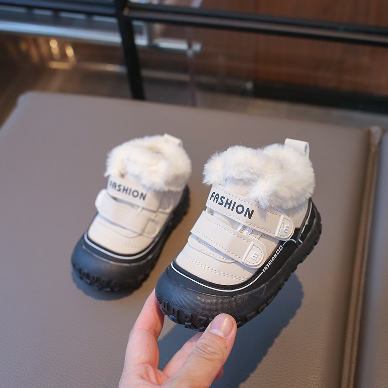 Zimske cipele za bebe i malu djecu, visoke čizme s plišnom podstavom, tople snježne čizme, unisex, s Velcro kopčom