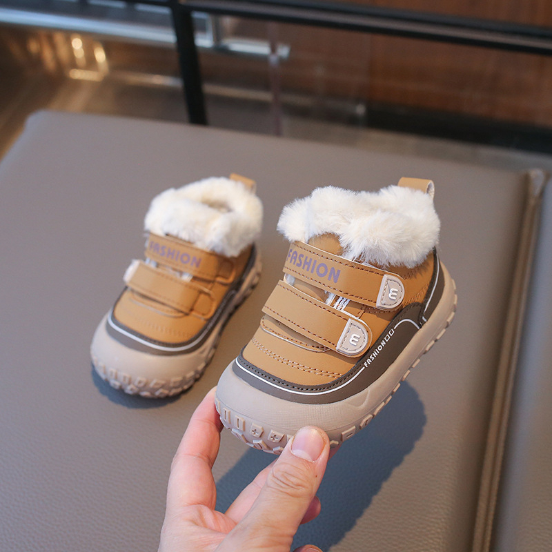 Zimske cipele za bebe i malu djecu, visoke čizme s plišnom podstavom, tople snježne čizme, unisex, s Velcro kopčom
