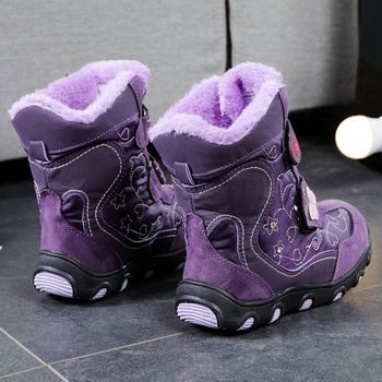 Dječje čizme za snijeg za djevojčice, s fleec podstavom, tople, protuklizne ravne đonove, za uzrast 4–12 godina