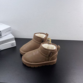 Ghete de zăpadă pentru copii, căptușite cu blană, talpă joasă, Material superior: Super migration skin, Unisex