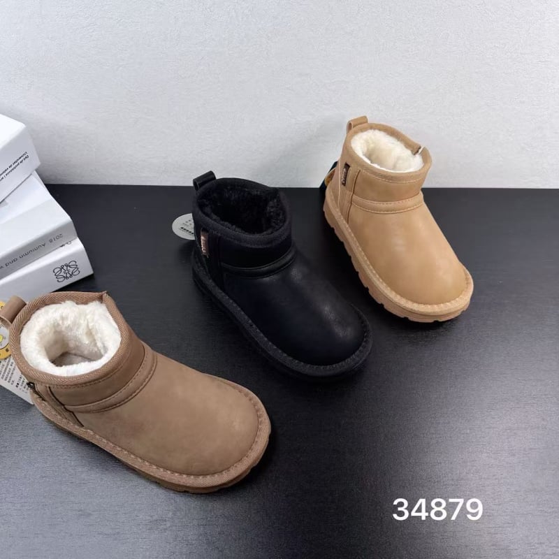 Ghete de zăpadă pentru copii, căptușite cu blană, talpă joasă, Material superior: Super migration skin, Unisex