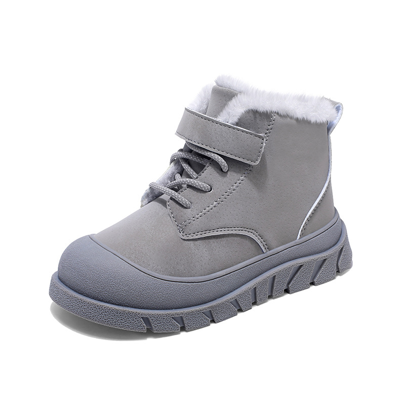 Dječje zimske gležnjače za zimu, unisex, gornji dio od sintetičke kože, vodootporne i protuklizne, za djecu 4–6 godina, sportski stil