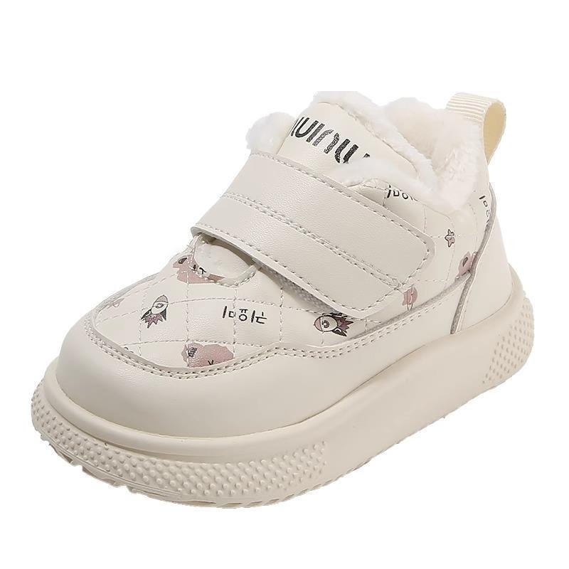 Zimske cipele za bebe 1–3 godine, unisex, cartoon uzorak, tople s fleece podstavom, mekana potplata, zatvaranje na Velcro, gornji dio od umjetne kože, PVC potplata