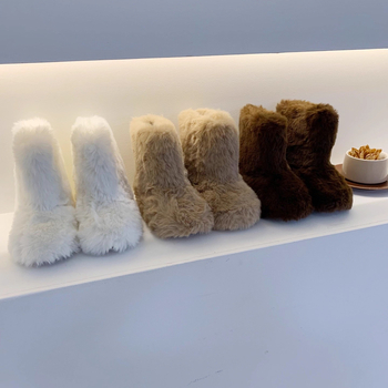 Dječje gležnjače za djevojčice s pahuljastim gornjim dijelom i fleeceom, korejska verzija, za dob 1–12 godina