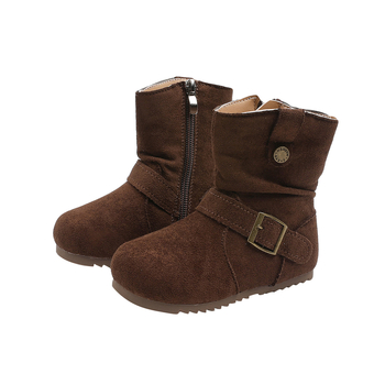 Vankahao Ghete pentru fetițe până la gleznă, Partea superioară din catifea Mongoliană, Stil simplu, Vârste 1–12