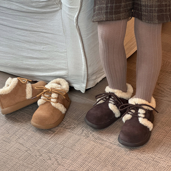 Dječje cipele: gornji dio od velura kravlje kože, podstava fleece, đon od gume, zatvarač Velcro, korejski stil, niska potpetica