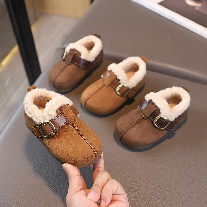 Zimske dječje cipele u Birkenstock stilu, s plišanom unutrašnjošću, unisex, Velcro, mekana potplata, toplo