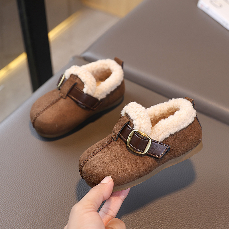 Zimske dječje cipele u Birkenstock stilu, s plišanom unutrašnjošću, unisex, Velcro, mekana potplata, toplo
