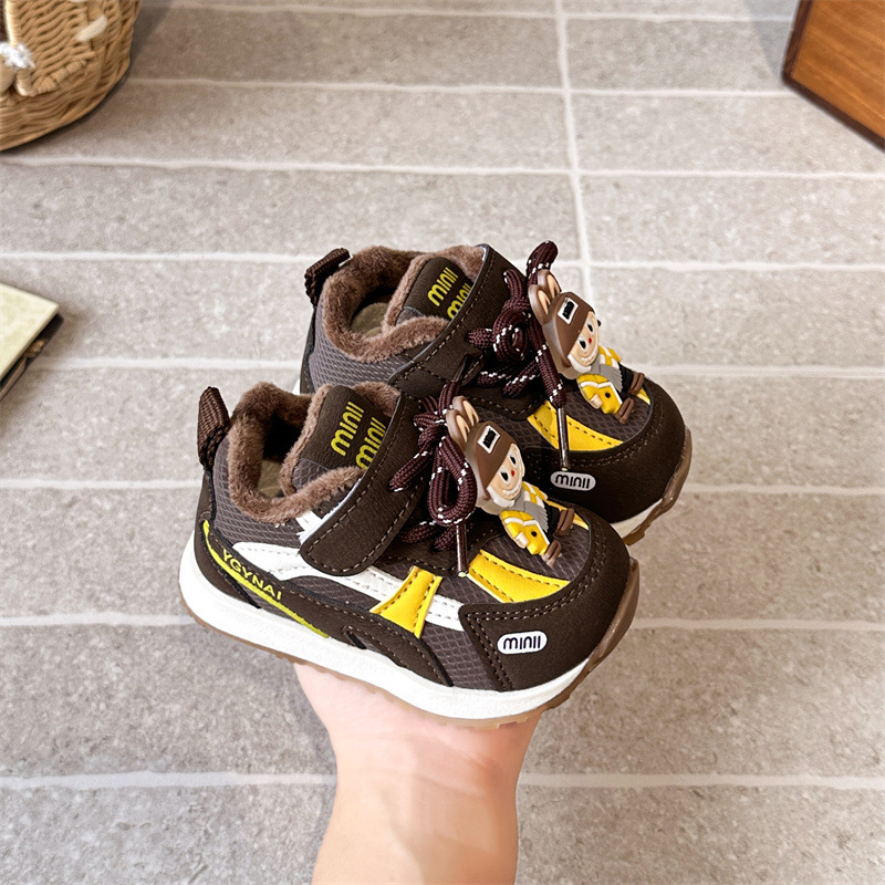 Nova dječja obuća s Velcro zatvaračem za jesen i zimu, unisex, topla pamučna podstava