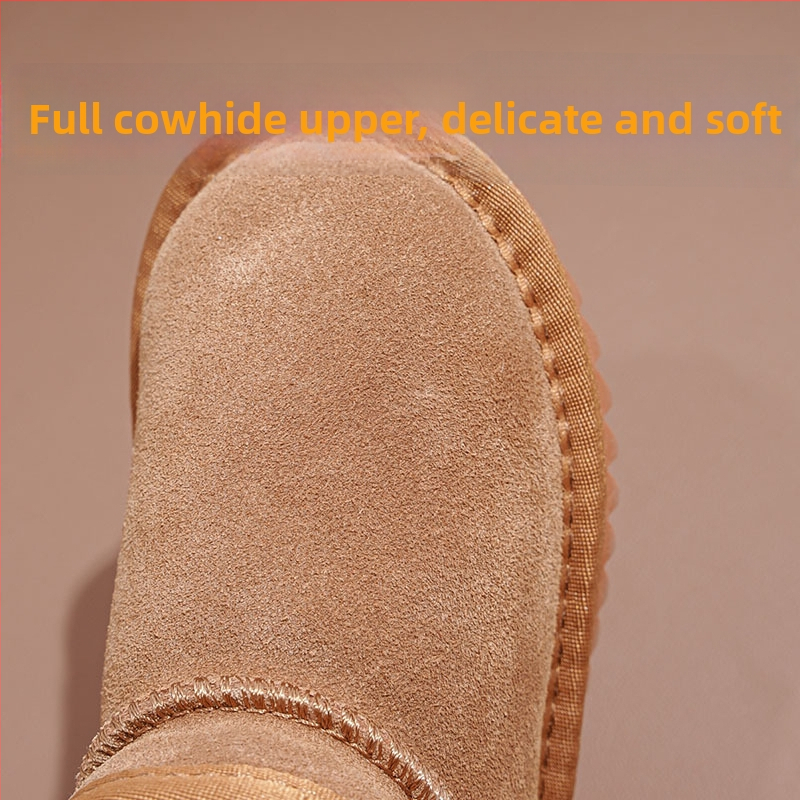 Detské protišmykové zimné členkové čižmy, fleecová podšívka, vrchný materiál hovädzí velúr, unisex, pre deti 1-16 rokov