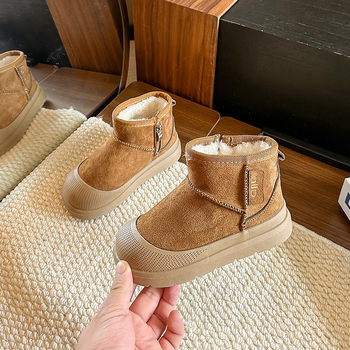 Unisex dječje gležnjače - nubuk gornji dio, gumena potplat, korejski stil, zimski model 2025