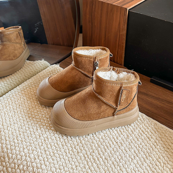 Unisex dječje gležnjače - nubuk gornji dio, gumena potplat, korejski stil, zimski model 2025