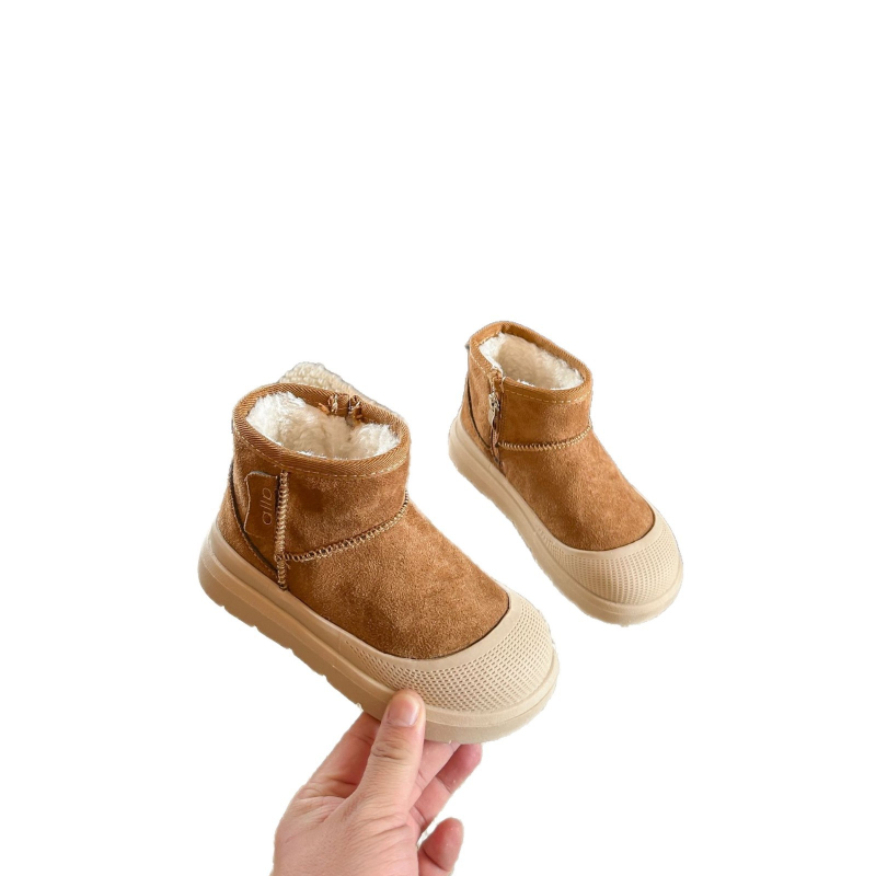 Unisex dječje gležnjače - nubuk gornji dio, gumena potplat, korejski stil, zimski model 2025