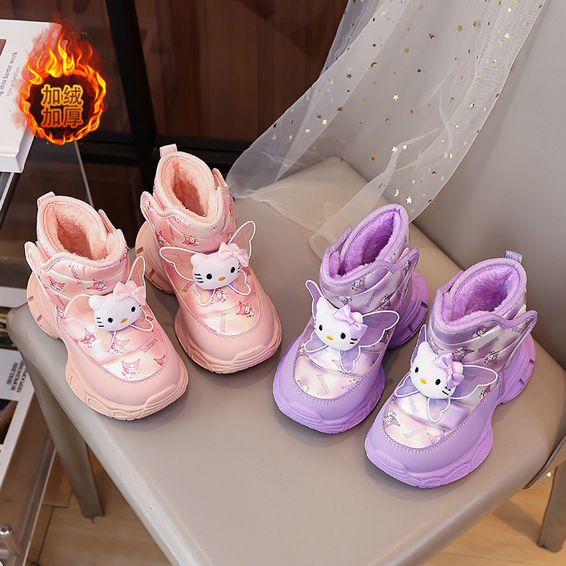 Botosei de copii până la gleznă, partea superioară din piele microfibră și talpă din cauciuc, pentru vârstele 4–12 ani, sezon iarnă-toamnă, Winter 2025