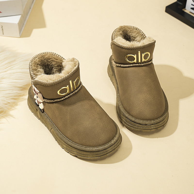 Gyerekek téli hócsizmája, uniszex, velúr felsőrész, PU talp, vastag bélés, 4-16 éveseknek, téli 2025 kiadás