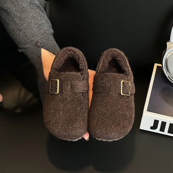 Dječje tenisice u korejskom stilu, Birkenstock-inspirirane, s vunenom podstavom, niskog profila, zimski model 2025