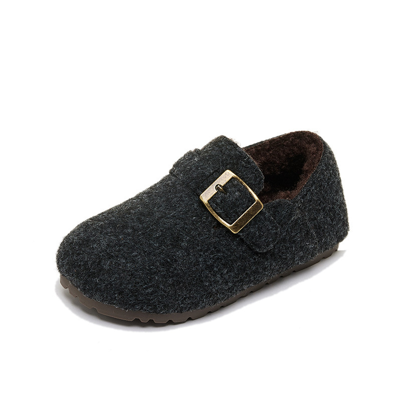 Dječje tenisice u korejskom stilu, Birkenstock-inspirirane, s vunenom podstavom, niskog profila, zimski model 2025