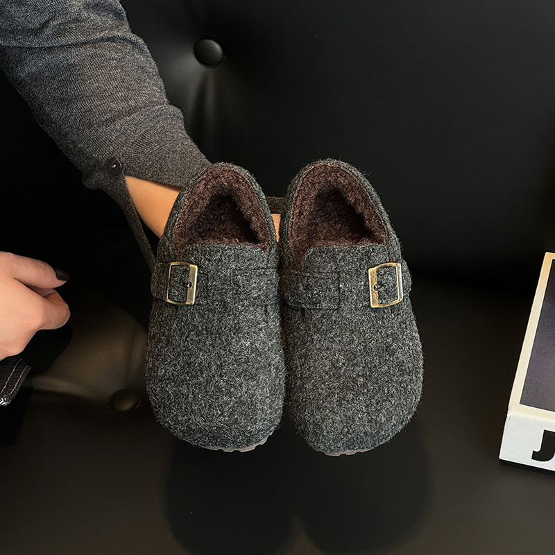 Dječje tenisice u korejskom stilu, Birkenstock-inspirirane, s vunenom podstavom, niskog profila, zimski model 2025