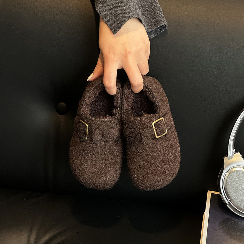 Dječje tenisice u korejskom stilu, Birkenstock-inspirirane, s vunenom podstavom, niskog profila, zimski model 2025