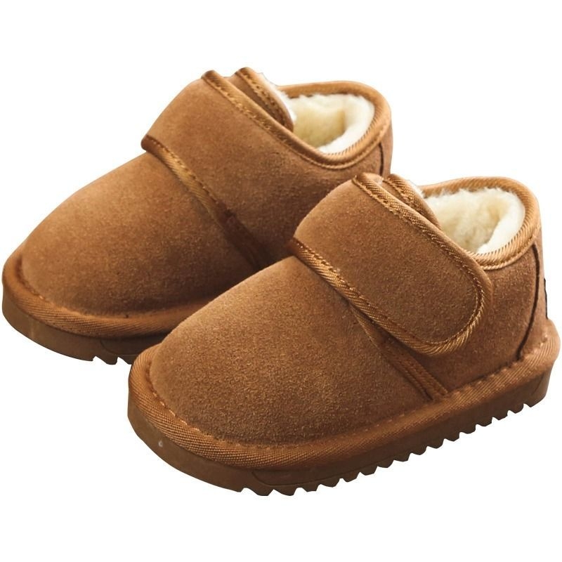 Unisex gyerek bokacsizma télre, felső Velúr bőr, PVC talp