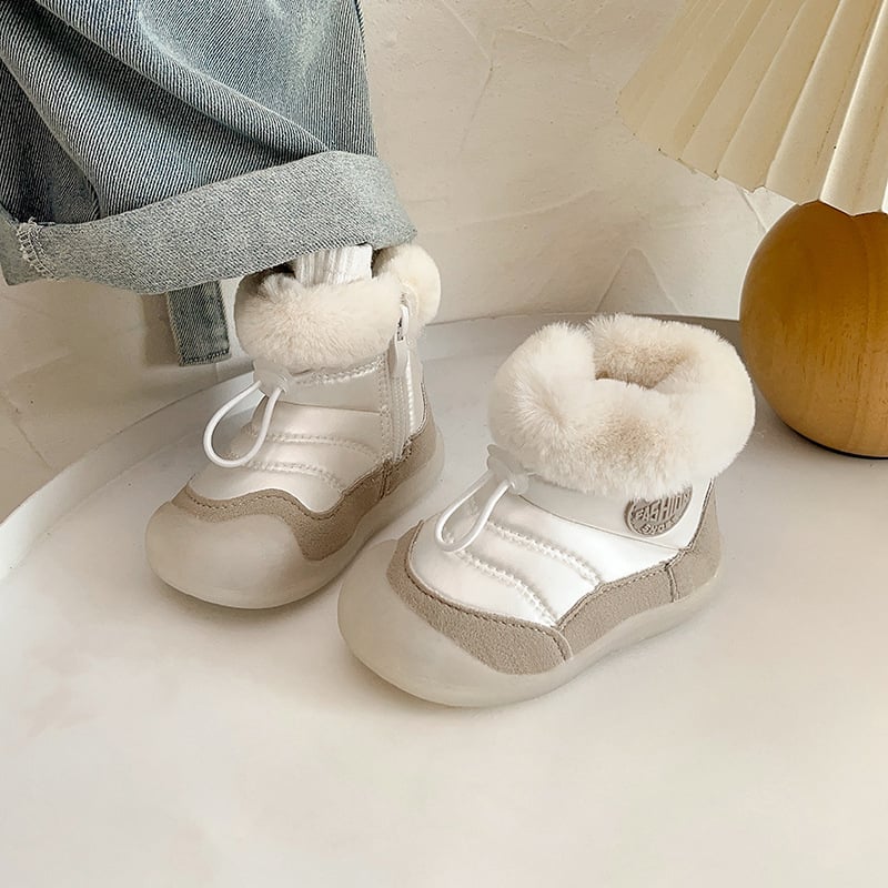 Téli bokacsizma babáknak - műbőr felsőrész, fleece bélés, 1–3 évesek, casual stílus