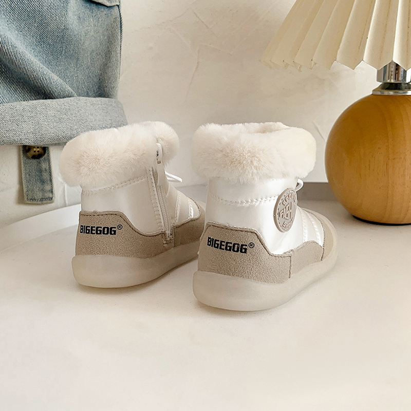 Téli bokacsizma babáknak - műbőr felsőrész, fleece bélés, 1–3 évesek, casual stílus