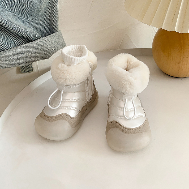 Téli bokacsizma babáknak - műbőr felsőrész, fleece bélés, 1–3 évesek, casual stílus