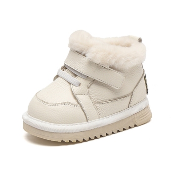 Gyerekek téli bakancs, bőr felső rész, fleece belső, puha talp, 1–3 éveseknek