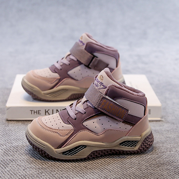 Téli sportcipő gyerekeknek 2025, Velcro zárás, mikroszálas bőr felsőrész, TPR talp, betűs minta, 7–16 éveseknek