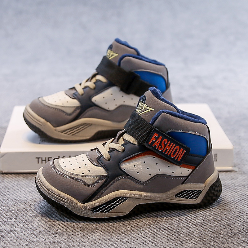 Téli sportcipő gyerekeknek 2025, Velcro zárás, mikroszálas bőr felsőrész, TPR talp, betűs minta, 7–16 éveseknek