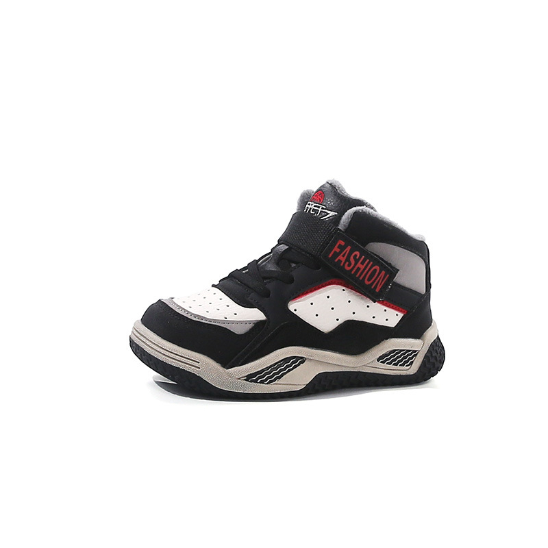 Téli sportcipő gyerekeknek 2025, Velcro zárás, mikroszálas bőr felsőrész, TPR talp, betűs minta, 7–16 éveseknek