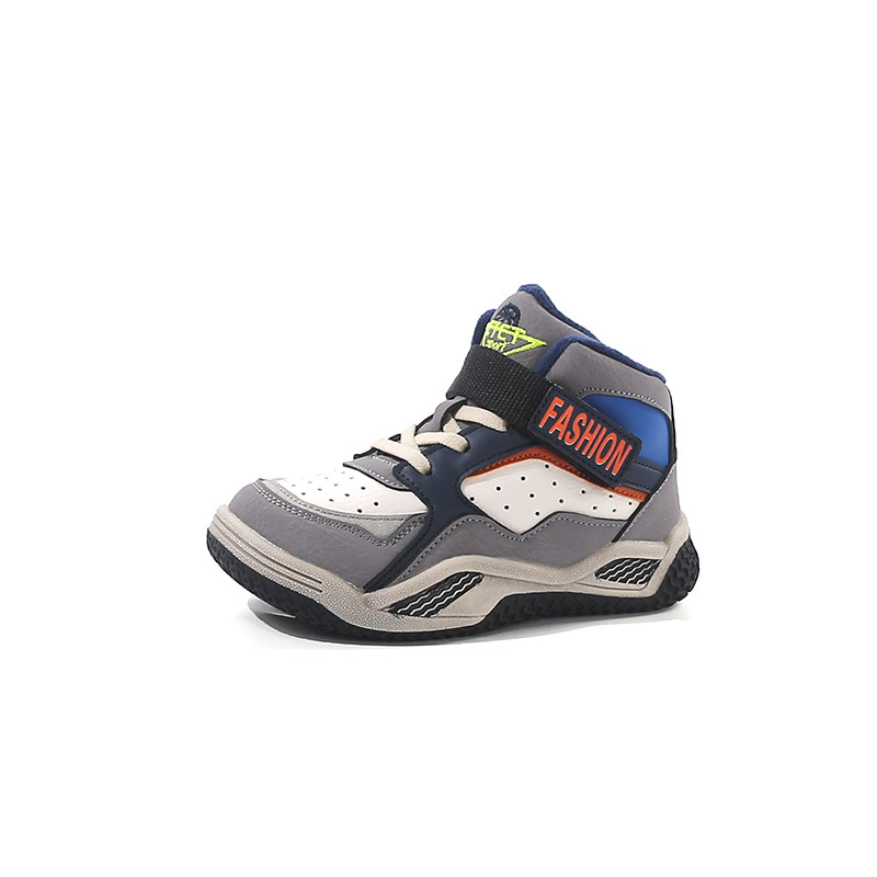 Téli sportcipő gyerekeknek 2025, Velcro zárás, mikroszálas bőr felsőrész, TPR talp, betűs minta, 7–16 éveseknek