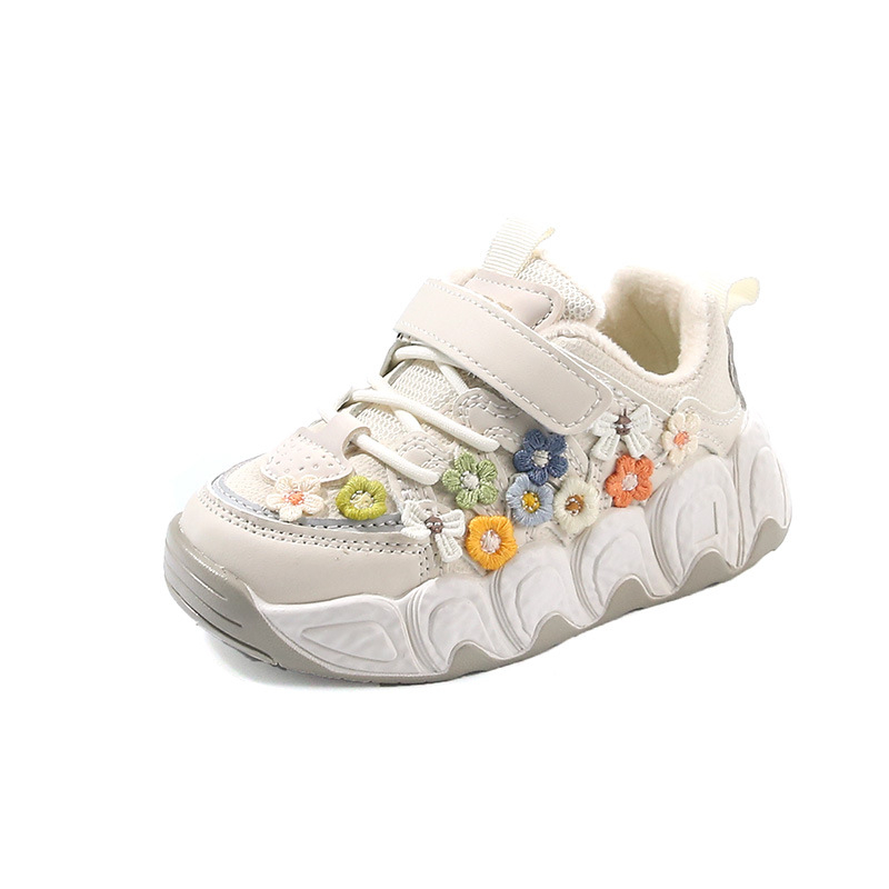 Dječje tenisice za djevojčice s flecem, tople pamuk postave, jesensko-zimski model 2026, modne tenisice u stilu dad shoes za stariju djecu