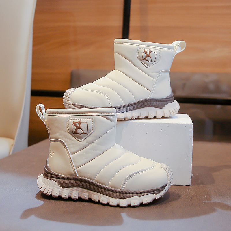 Uniszex gyerek boka csizma PU felsőrésszel, mindennapi téli bakancs 4–12 éveseknek