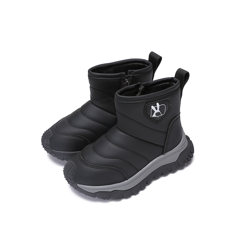 Uniszex gyerek boka csizma PU felsőrésszel, mindennapi téli bakancs 4–12 éveseknek