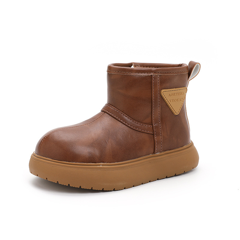 Dječje zimske čizme za snijeg u korejskom stilu, gornji dio od umjetne kože, gumeni đon, bočni zatvarač