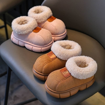 Dječje pamučne papuče za dom, slip-on, debeli EVA đon, unisex, casual unutarnja obuća, jesen 2025