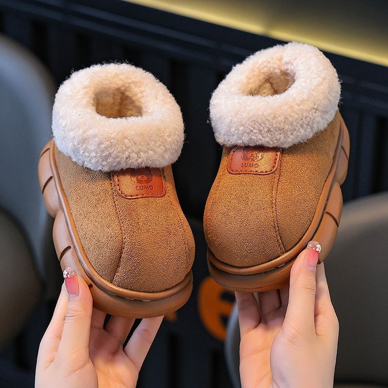 Dječje pamučne papuče za dom, slip-on, debeli EVA đon, unisex, casual unutarnja obuća, jesen 2025