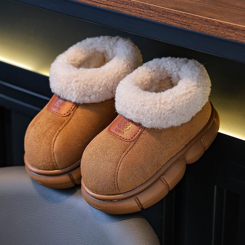 Dječje pamučne papuče za dom, slip-on, debeli EVA đon, unisex, casual unutarnja obuća, jesen 2025