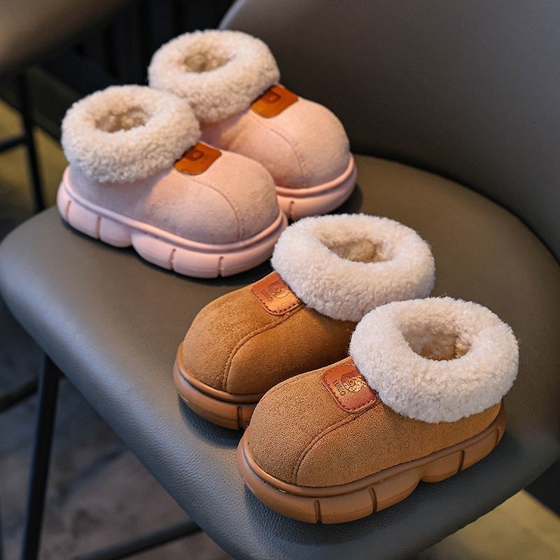 Dječje pamučne papuče za dom, slip-on, debeli EVA đon, unisex, casual unutarnja obuća, jesen 2025