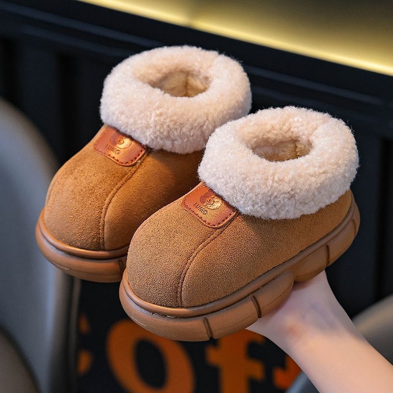 Dječje pamučne papuče za dom, slip-on, debeli EVA đon, unisex, casual unutarnja obuća, jesen 2025