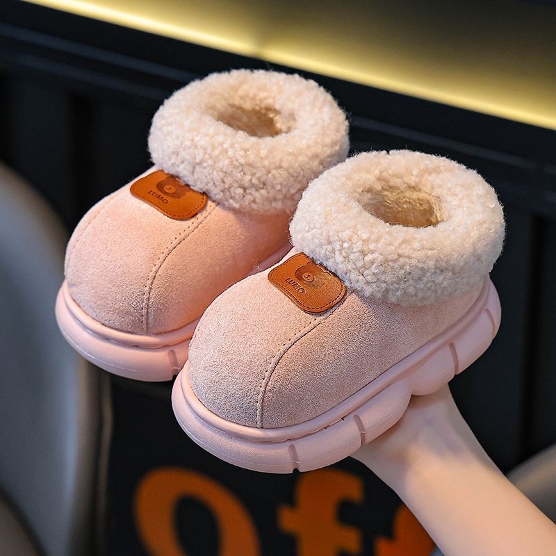 Dječje pamučne papuče za dom, slip-on, debeli EVA đon, unisex, casual unutarnja obuća, jesen 2025